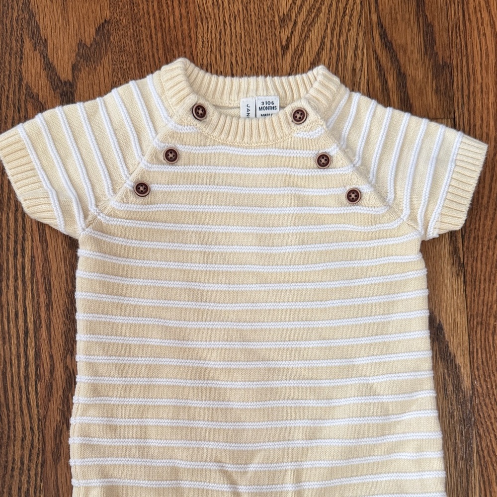 Janie and Jack Yellow Short Sleeve One-Piece 3–6M